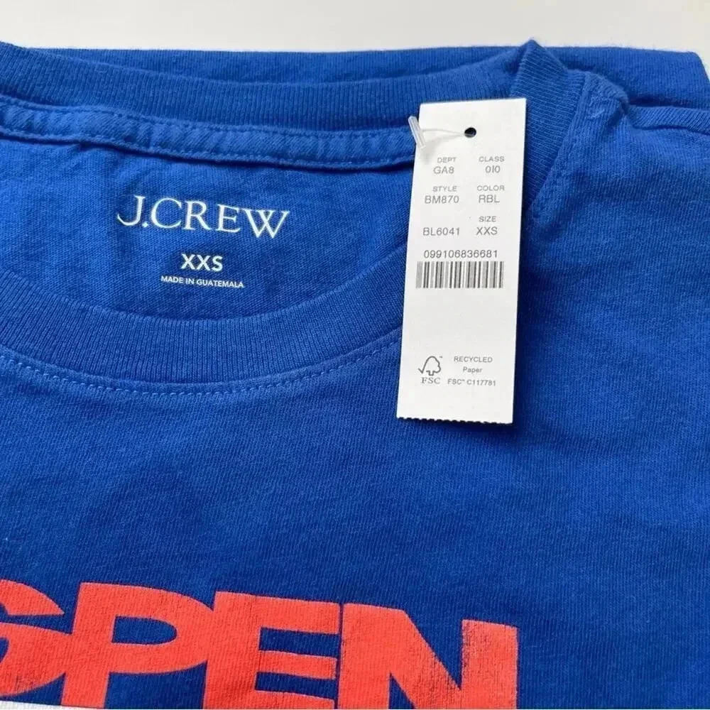 J. Crew Aspen Ski Broken in Jersey T-shirt après Ski Royal Blue Size XXS NWT - Picture 3 of 4